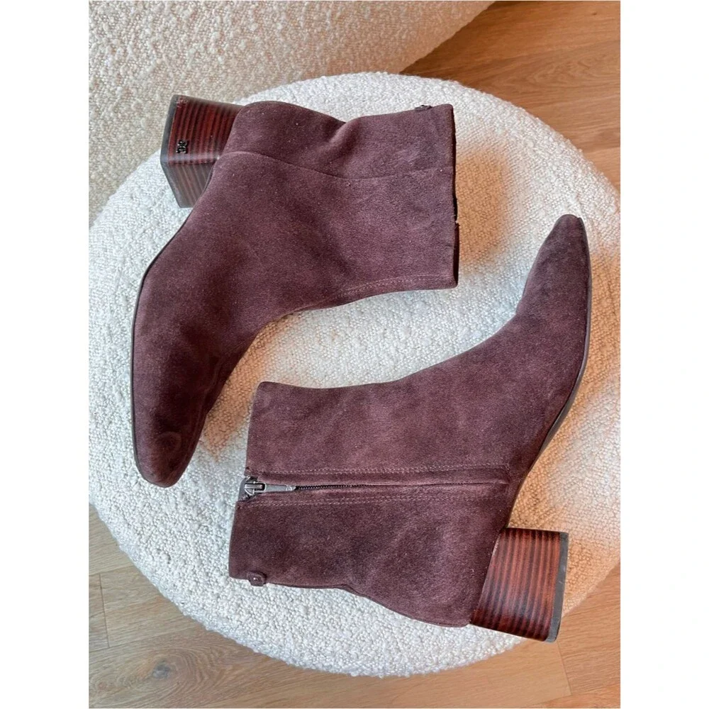 Sam Edelman Paige Brown Suede Ankle Boot in Cafe Noir size 10